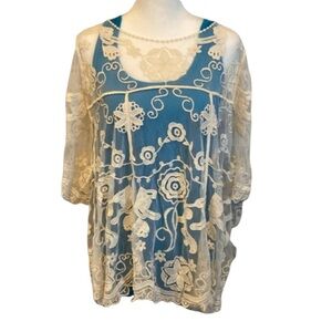 Buckle En Crème lace sheer blouse. Size S. Buckle tags. Cream color. Pretty!